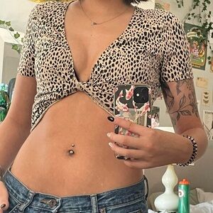 Brandy Melville cheetah print top